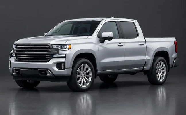 Clean silver crew cab truck — illustrative vehicle